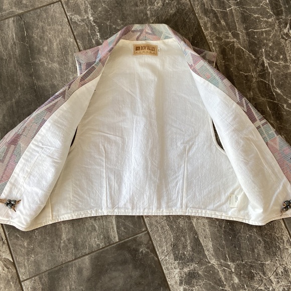 Vintage Bow Valley Canada Western Vest Large Pastel Pink Blue Purple - Picture 4 of 8